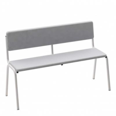 Лава зі спинкою, квадратна труба, шкірзамінник, висота сидіння у верхньому положенні 460 мм, БРІК